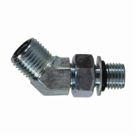 Midland Industries Hydraulic Elbow, 1111612 x 15812 Nominal, MORFS x MORB, 45 deg, 4000 psi, Steel FS68022020